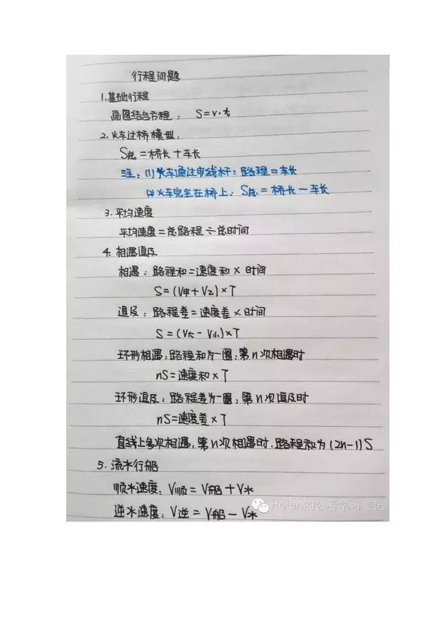 行測公式記不?。繉W霸幾張筆記就搞定了！