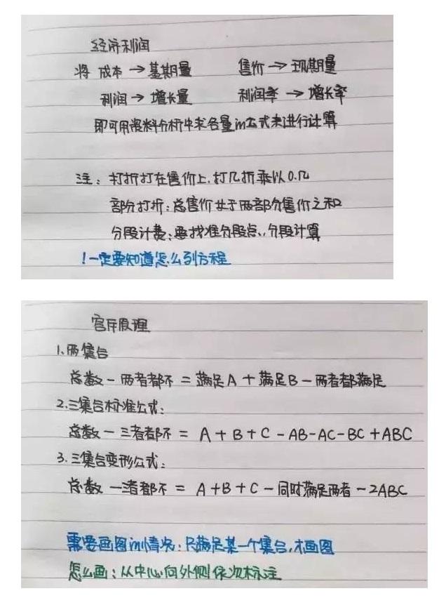 行測公式記不??？學霸幾張筆記就搞定了！